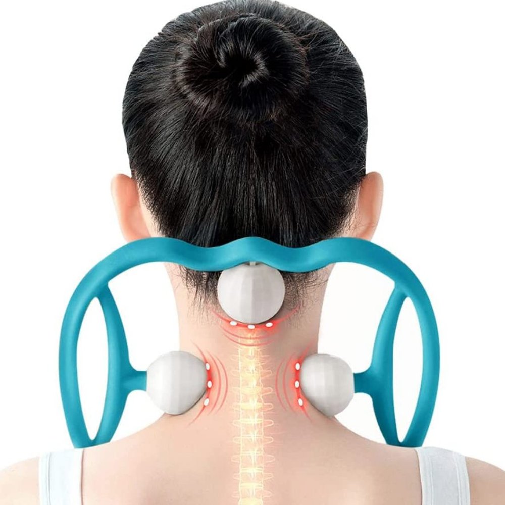 Neck Massager Handheld Shiatsu Deep Tissue Dual Trigger Point Shoulder Massage